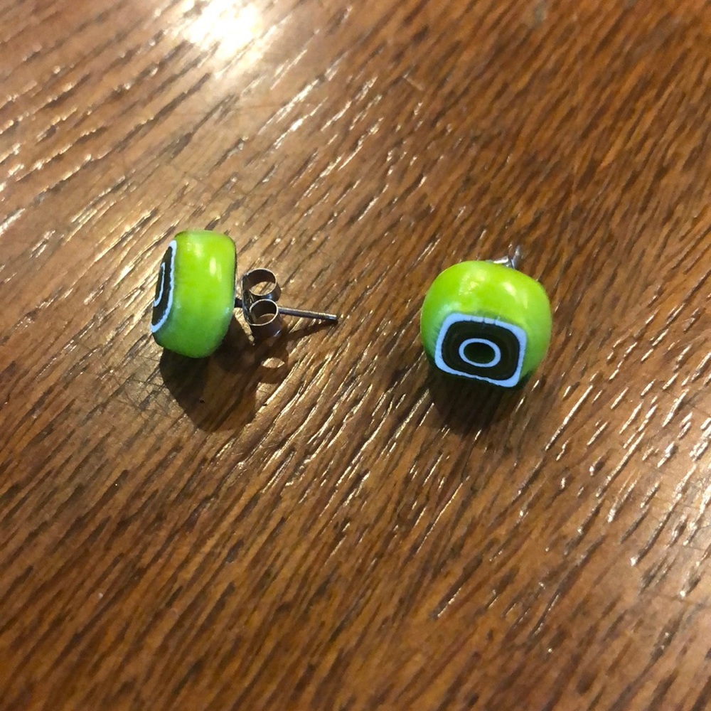 Green clay earrings